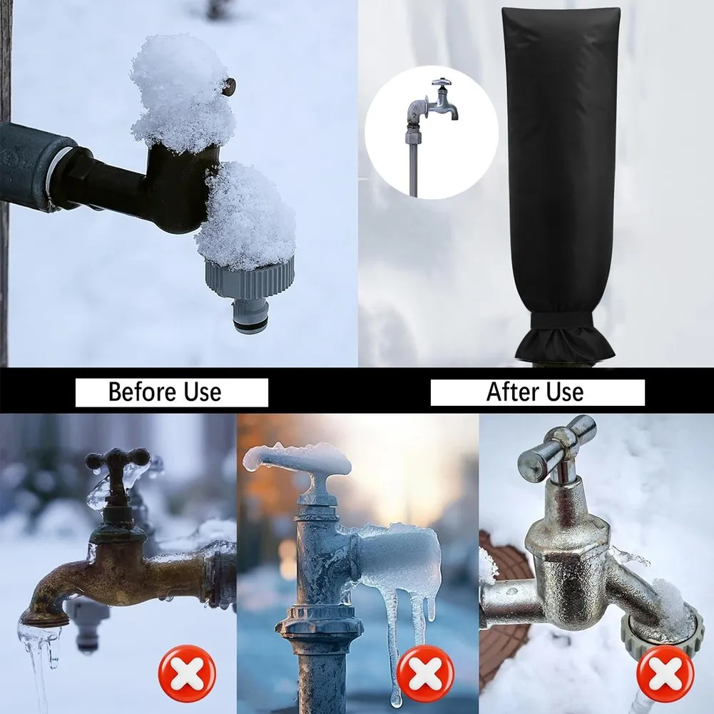 Winter Outdoor Faucet Cover with Antifreeze and Waterproof Features Using Oxford Cloth to Protect Against Cold Weather