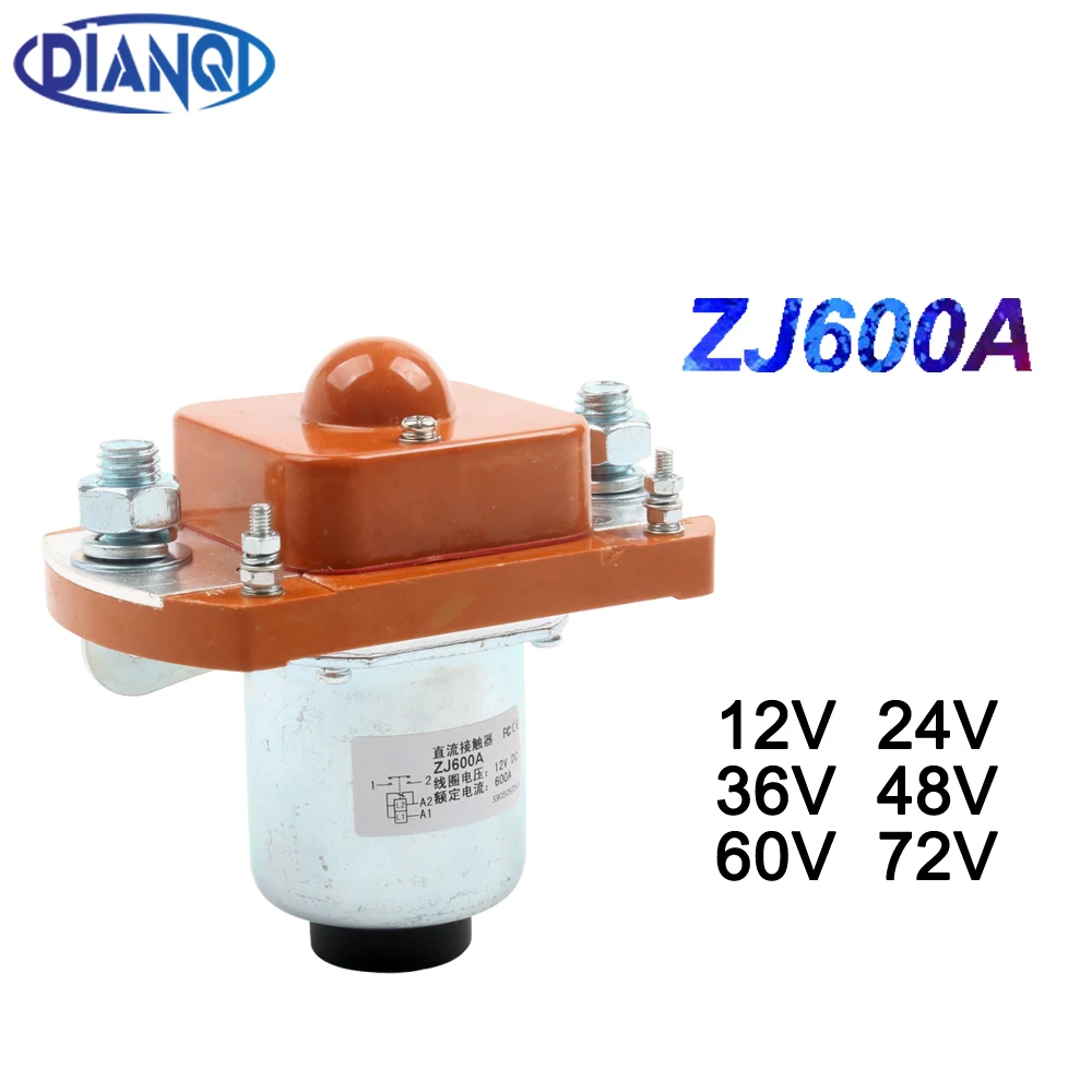 

ZJ600A NO (normally open) 12V 24V 36V 48V 60V 72V 600A DC Contactor for motor forklift electromobile grab wehicle car winch