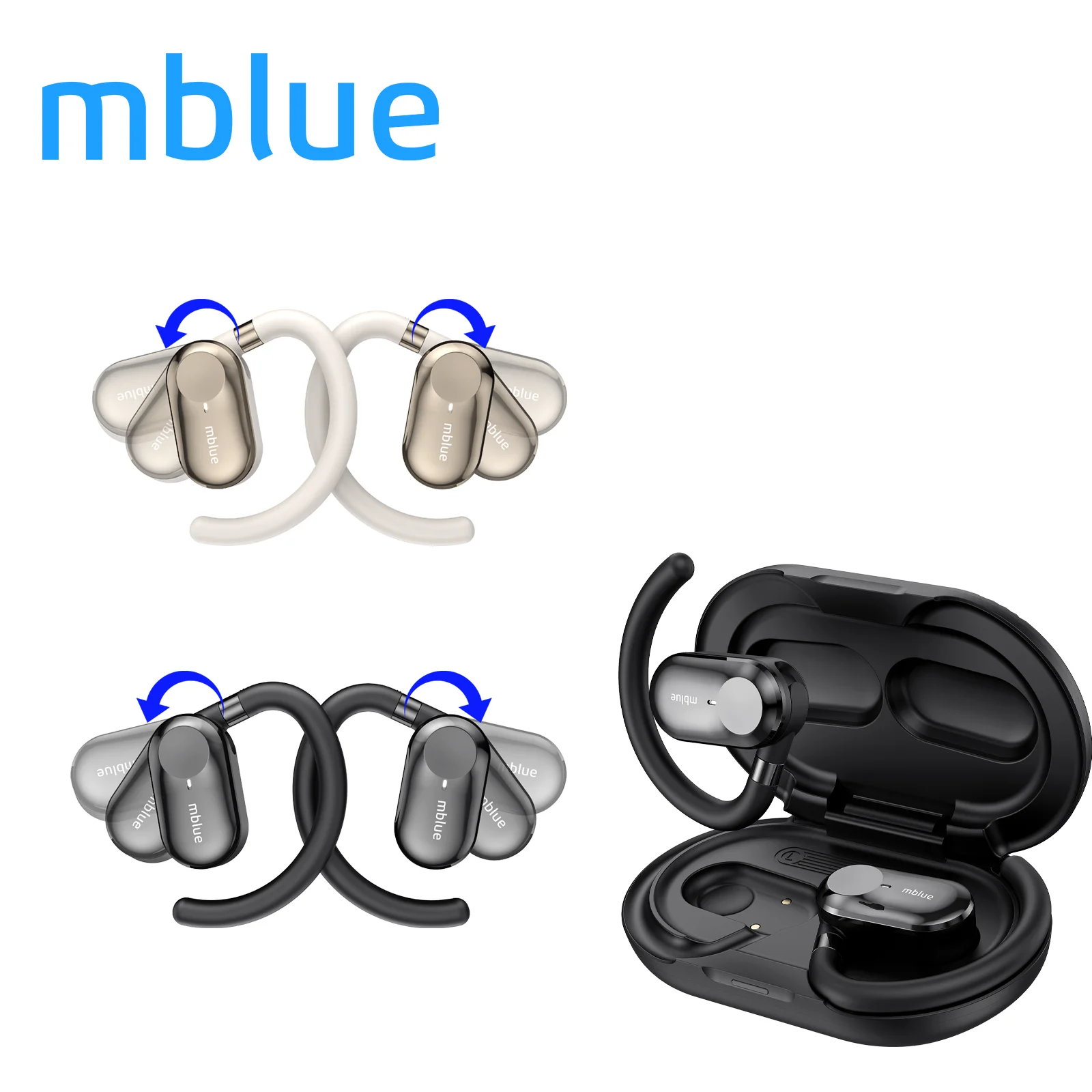 MEIZU &MBLU TWS Bluetooth Earphones Wireless HiFi Earphone Hook, Sports, Running, Earphones, Waterproof, Convenient