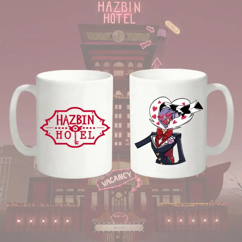 330Ml Ceramic Mug for Hazbin Hotel Charlie Vaggie Angel Dust Alastor Maid Costume Design Pattern Tea Water Cup Coffee Cup