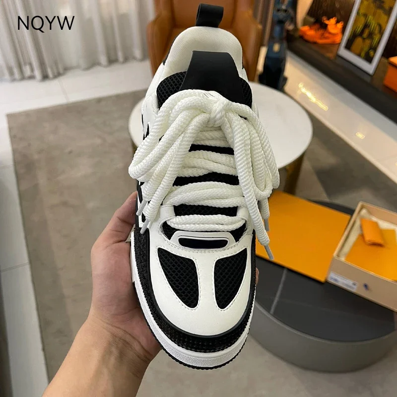 High-End Design 54 Top Version Men's Sneakers Color Matching Letters Thick Soled Women's Casual Mesh Breathable Board Shoes