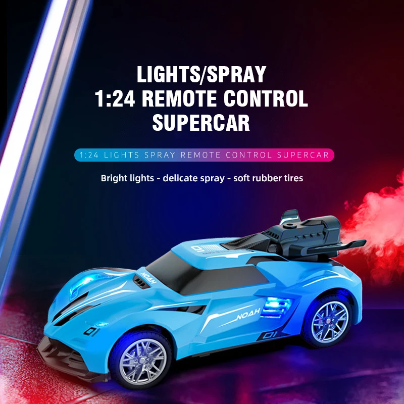 RC Cars 1:24 Remote Control 27 Frequency Light Spray Stunt Car Simulation Mini Vehicle Model Boy Toys Children Birthday Gifts