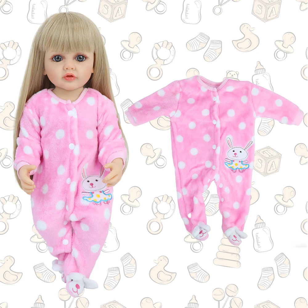 새로운 50-55CM 리본 베이비 돌 소녀 의상 리얼리틱 신생아 22인치 스커트 롬퍼 장난감 액세서리 크리스마스 선물