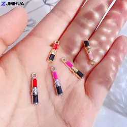 15pcs Cute Enamel Charms Lipstick Pendants Fit For DIY Jewelry Making Handmade Earrings Necklaces Accessories