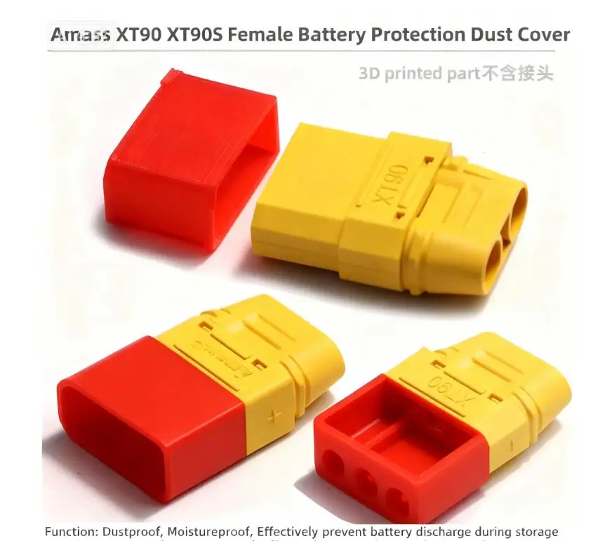 5pcs 3D Printed TPU Protective Cover for XT30 XT60 XT90-S Lipo Battery Connector, Dustproof Moistureproof Anti-Short Circuit