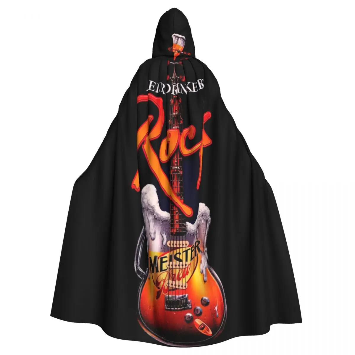 Guitarras Slash Beer Hooded Cloak Halloween Party Cosplay Woman Men Adult Long Witchcraft Robe Hood