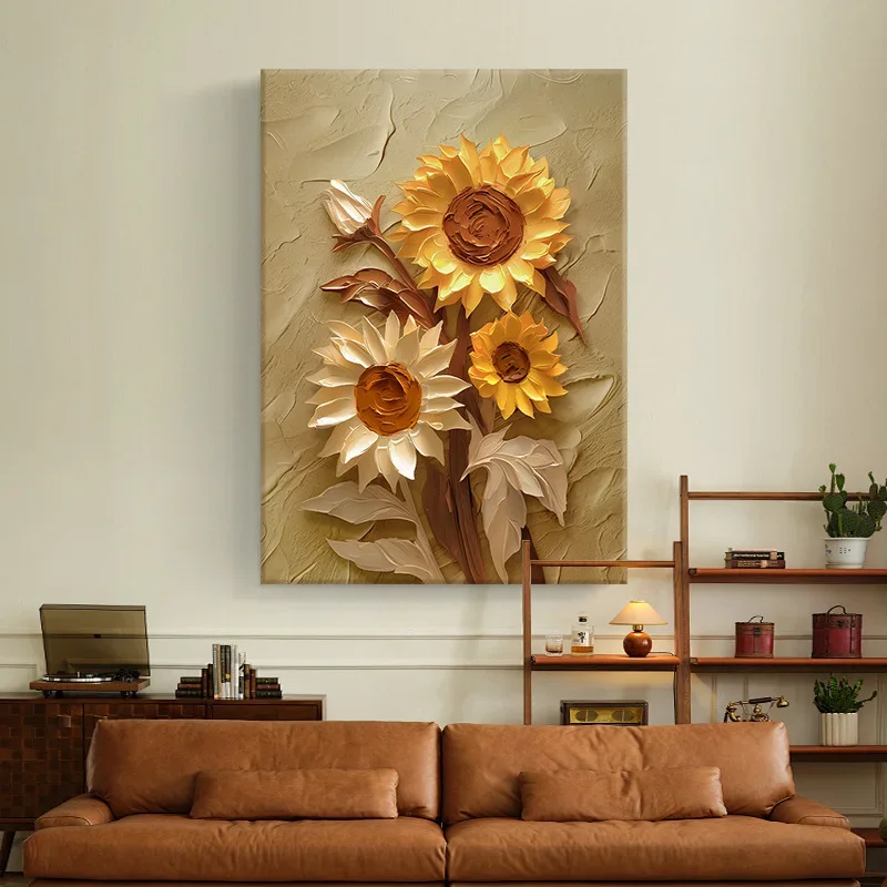 Stereoscopic luxury Wall painting Large sunflower art Floor painting