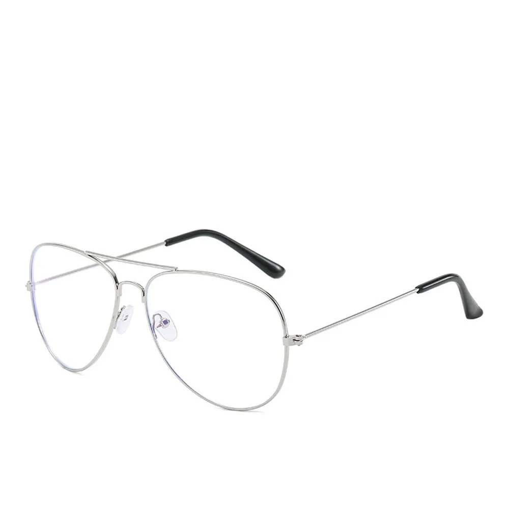 

Office Transparent Anti Blu-ray Glasses Alloy PC Metal Frame Glasses Lightweight Costume Accessory Business Reading Eyewear Men
