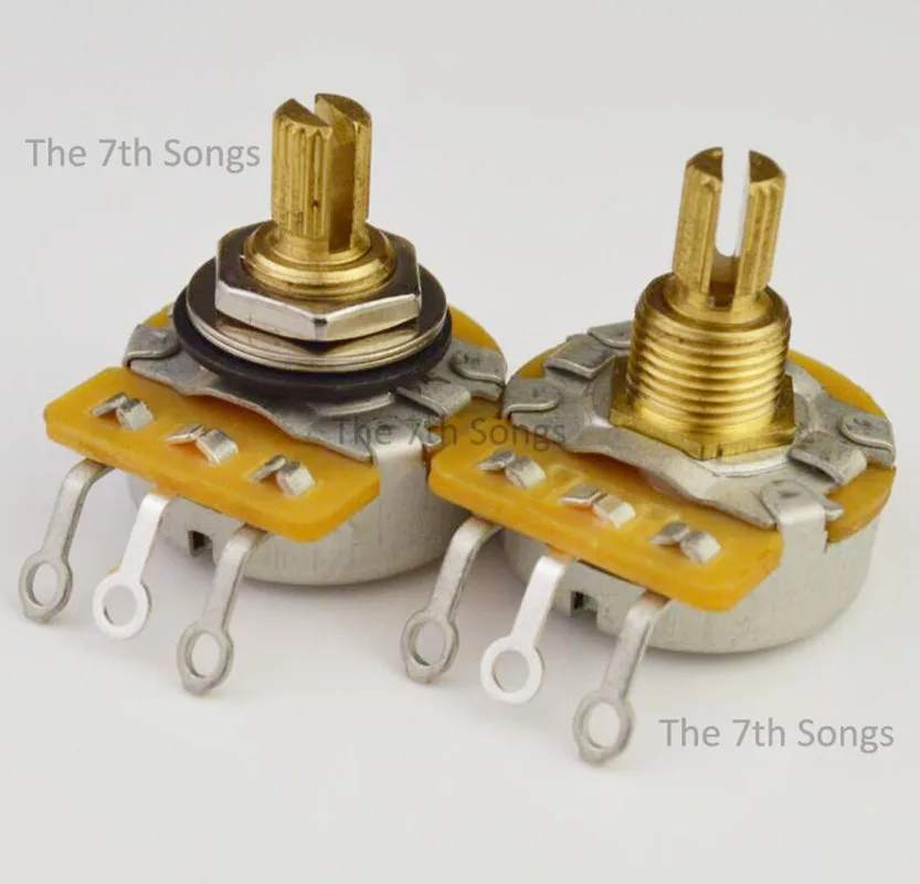 1pcs/10pcs Brass Split Shaft Potentiometer 450G A250K/A500K/B250K/B500K Pot For Electric Guitar and Bass Tone Volume Parts