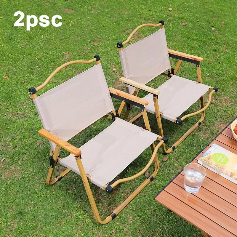 Outdoor Folding Chairs Portable Lounge Chairs Picnic Tables Fishing Benches Beach Chairs Camping 2Pcs 1+1