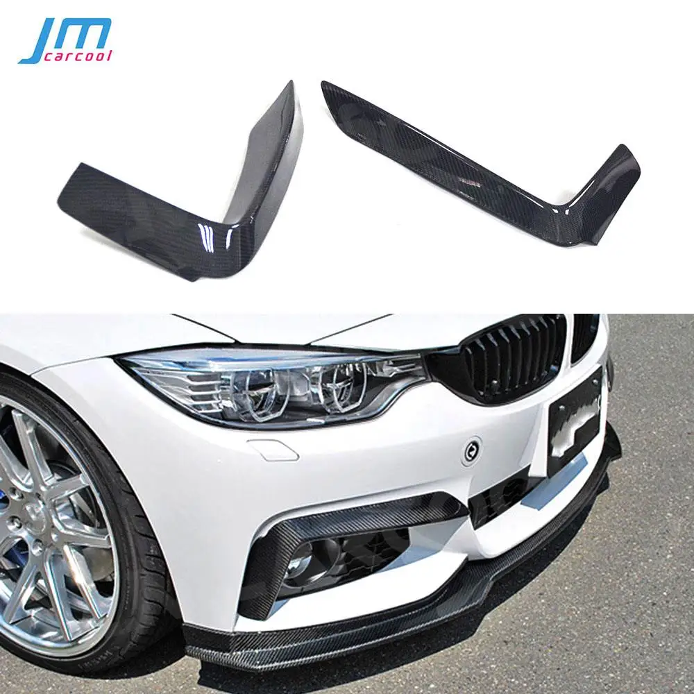 

Carbon Fiber Front Bumper Fog Lamp Cover Splitters Canards Fins Accessorise for BMW 4 Series F32 F33 F36 M Sport 2013-2018 FRP