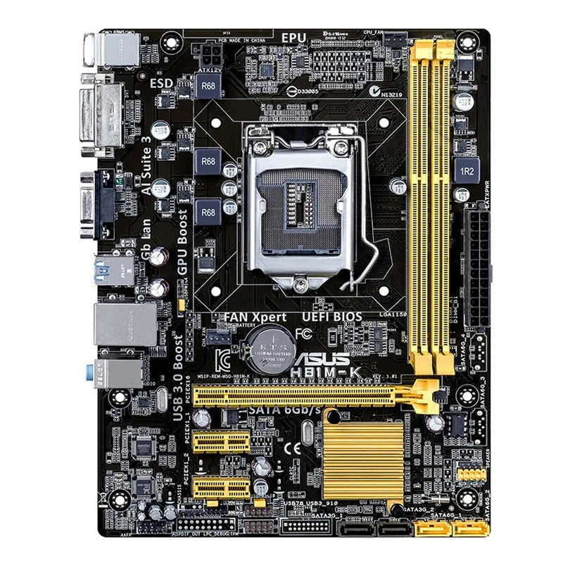 H81M-K series, the main board CPU slot 1150 supports Core I7 I5 I3 CPU processor
