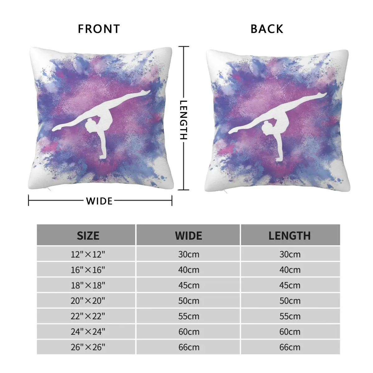 Gymnast Rainbow Explosion Pink Square Pillowcase Polyester Linen Velvet Creative Zip Decor Pillow Case Bed Cushion Cover