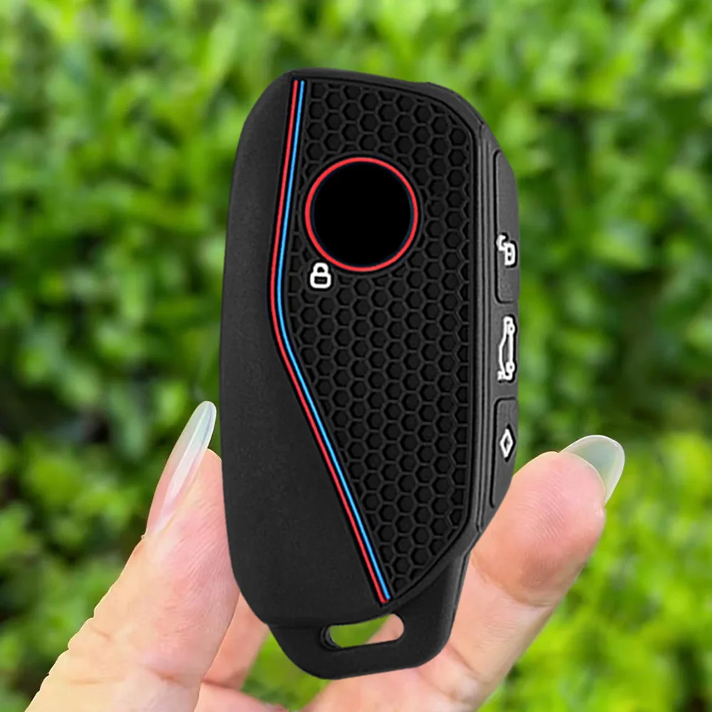 Silicone Case For BMW 7 Series X5 X7 I7 IX 740LI Alcantara Car Remote Key Case Cover Shell Accessories