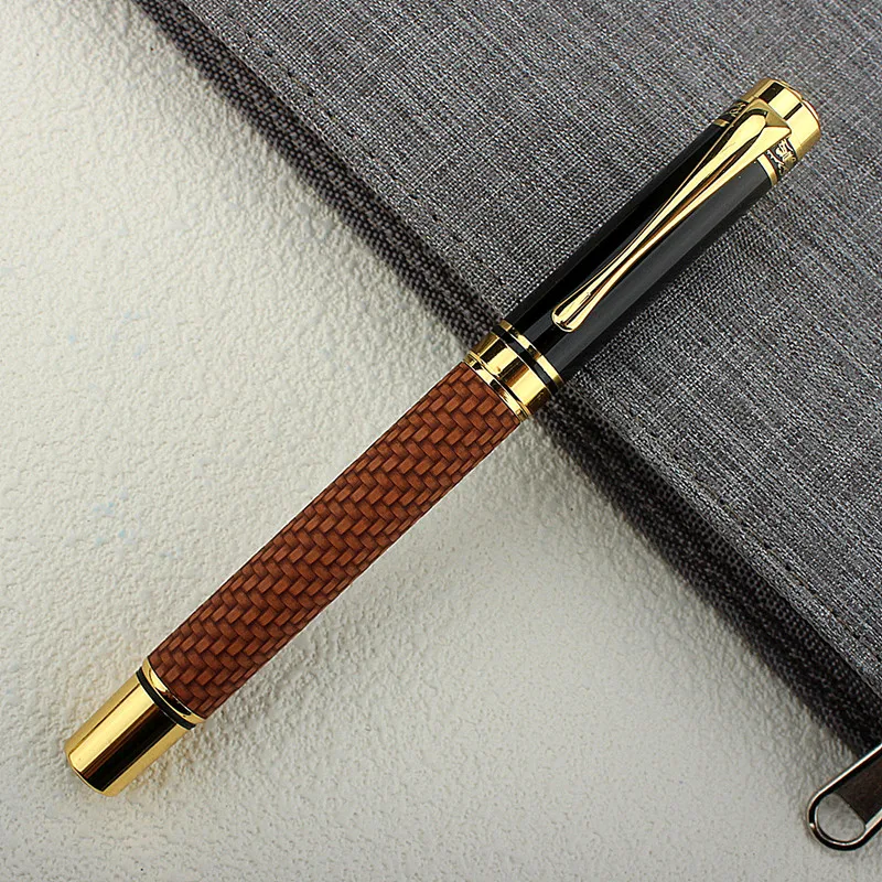 Luxury Quality Metal Cloth Weave Fountain Pen Financial Office Student School Stationery Supplies Ink Pens