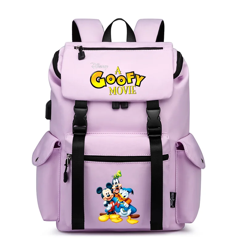 

Disney A Goofy Movie School Bag USB Charging Large Capacity Bookbags Teenager Women Men Waterproof Laptop Travel Daily Backpack