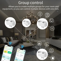 Tuya WiFi Smart Plug Dual Outlet 16A EU 2-in-1 Socket with Energy Metering And Timer Works with Alexa Google Home APP Control