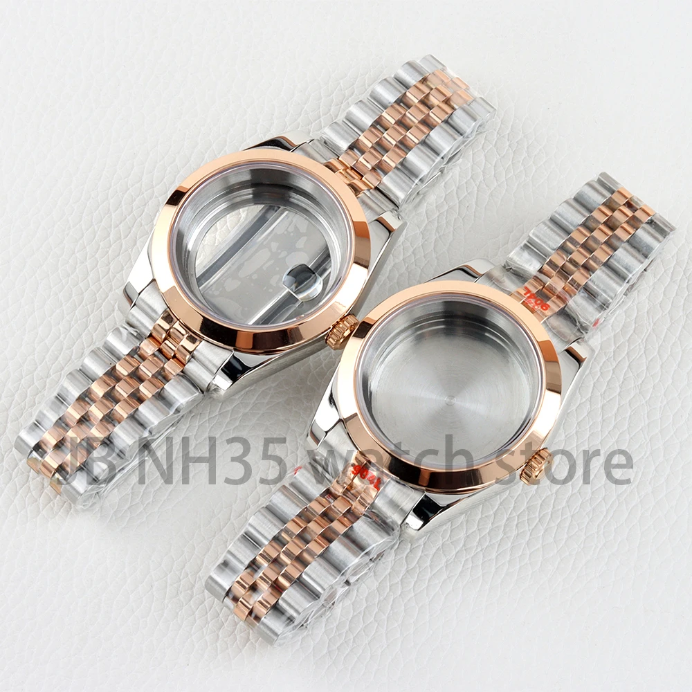 

36mm/39mm Watch Case 20mm Stainless Steel Watchband Sapphire Glass for Datejust Seiko NH35 NH36 Automatic Movement 28.5mm Dial