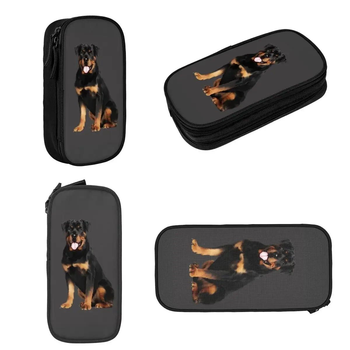 Rottweiler Dog Pencil Cases Large Storage Pen Bags Pen Box Pencil Pouch For Boys Girls Students Stationery School Office