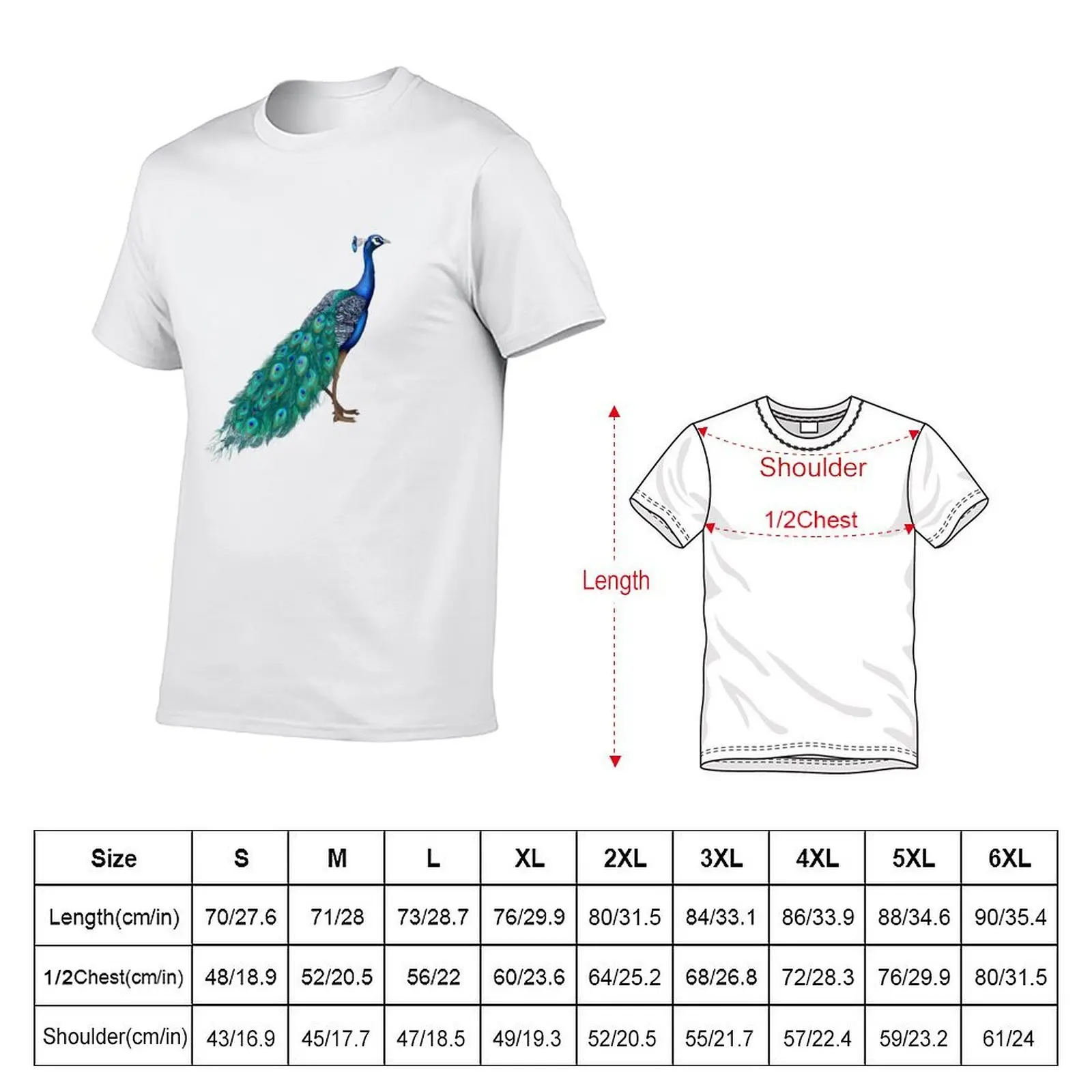 Peacock T-Shirt t shirt custom print t shirt men 100% cotton luxury brand man t shirt designer T-shirt