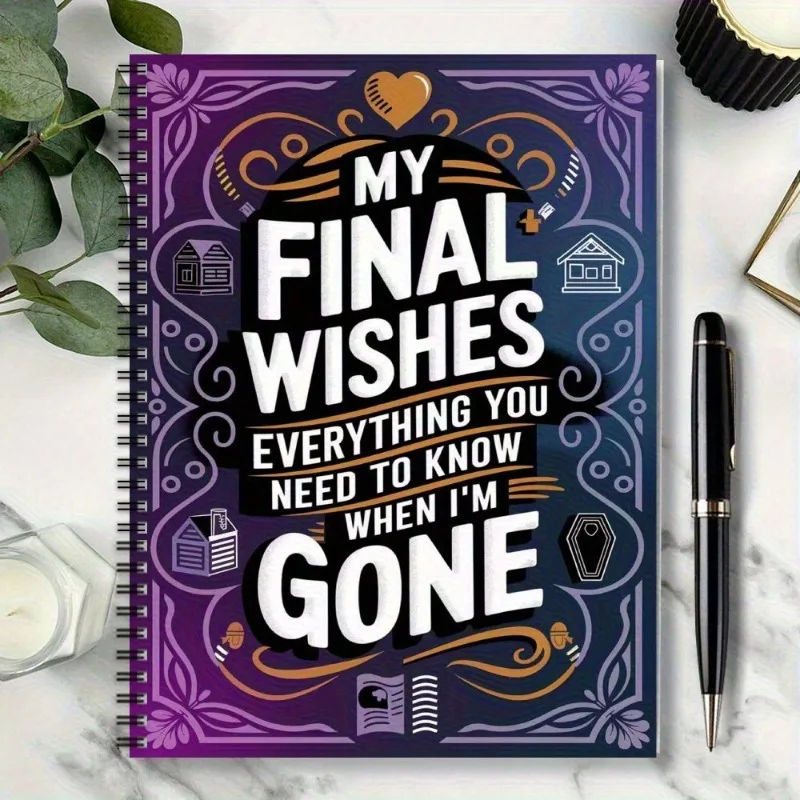 My Last Wishes: Everything You Need to Know When I'M Gone - Lifetime Planning & Will Organizer,Spiral Bound Durable Paper Purple