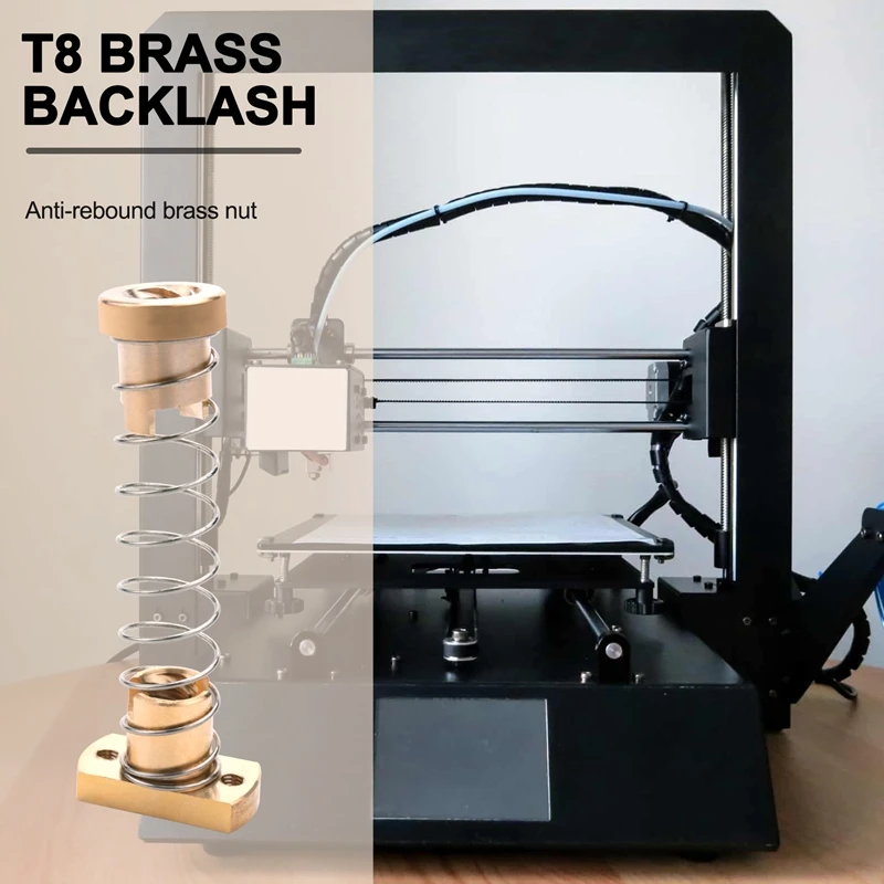 2 Sets CR10 Z Axis T8 Anti Backlash Spring Loaded Nut Elimination Space Brass Nuts For Upgrade Ender 3S Ender 3 Pro