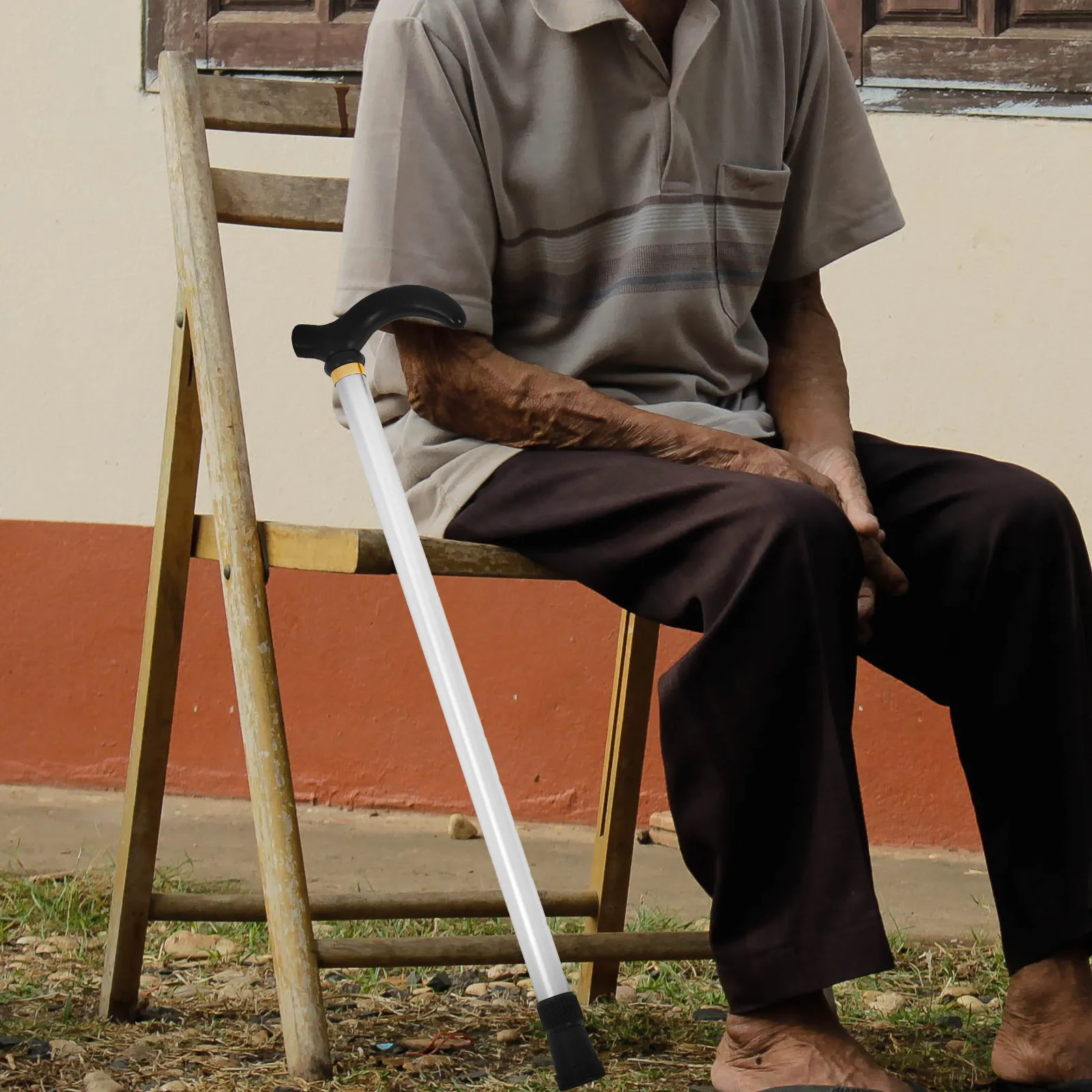 

Ergonomic Adjustable Telescoping Cane Aluminum Alloy Lightweight Senior Walking Stick Anti Skid Outdoor Indoor Use for Men Women