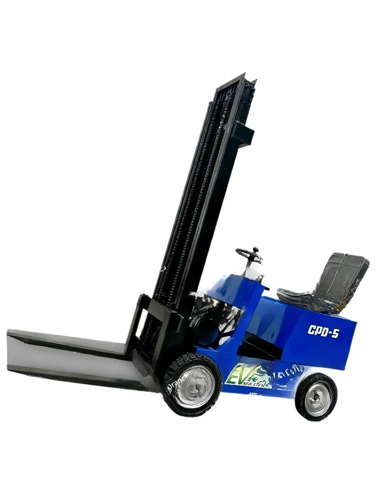 For Small Electric Simple Forklift Vehicle-Mounted 1 Ton Four-Wheel Stacker Hydraulic Lifting Household Loader Truck