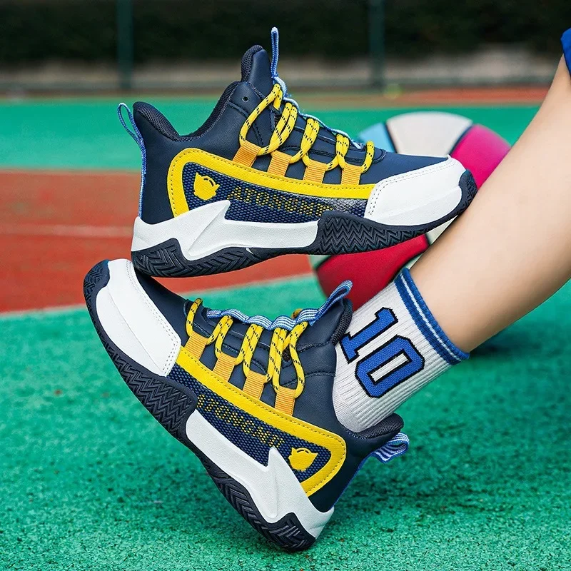 

2024 New Children's Breathable Casual Basketball Shoes Boys Trendy Fashion Student Non-Slip Comfortable Running Shoes