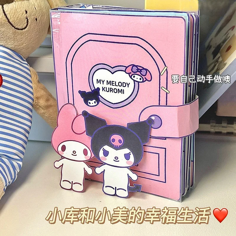 Kawali Sanrio Quiet Book Cartoon Anime Kuromi My Melody Cinnamoroll Pochacco Stickers Games Funny Diy Girls Gift Toys for Kids