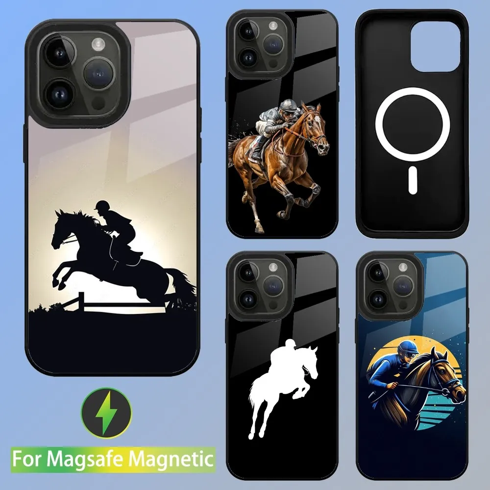 Equestrian Competition Phone Case For iPhone 15,14,13,12,11,Plus,Pro,Max Mini Magsafe Magnetic Wireless Charging