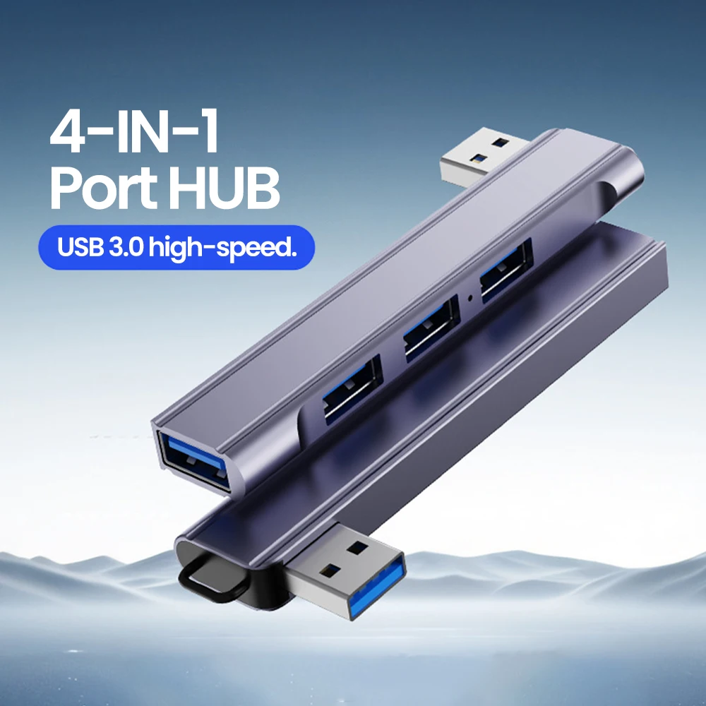 

4 Ports Side Plug USB C HUB MultIfunction USB 3.0 2.0 Hub Splitter Expansion Type C Charging Docking for PC Computer Accessories