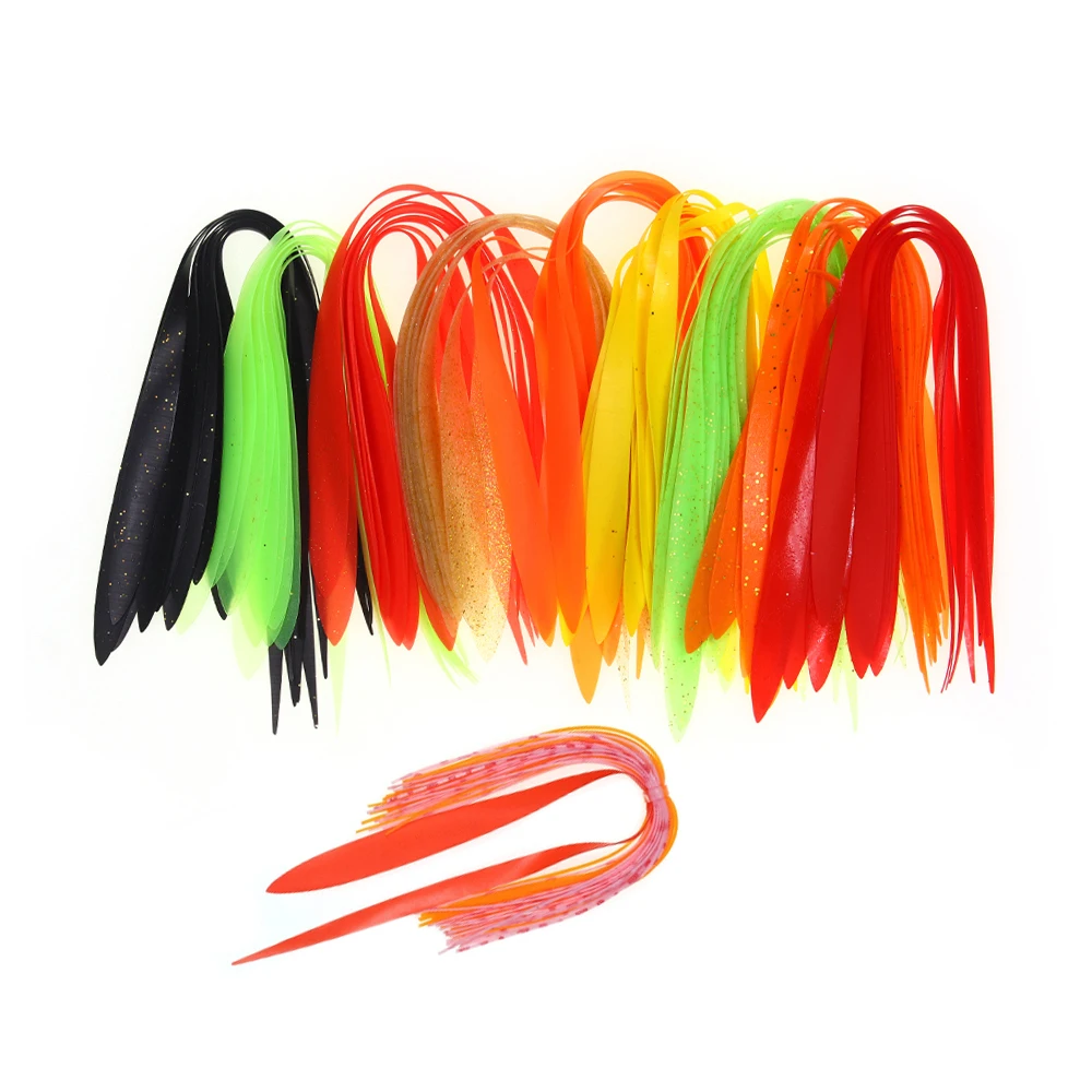 10 Stück Angelköder-Silikonröcke, bunte Salty-Silikonröcke für Spinnerbait, Buzzbait, Jig-Köderherstellungsmaterial – Detail 1