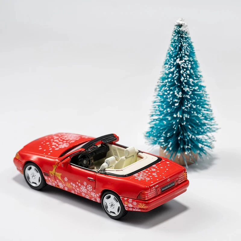 Alloy Diecast 1:64 Model Car Toy TDC Benz SL500 Christmas Limited Style Cars Model Vehicle Toys Collection Decoration