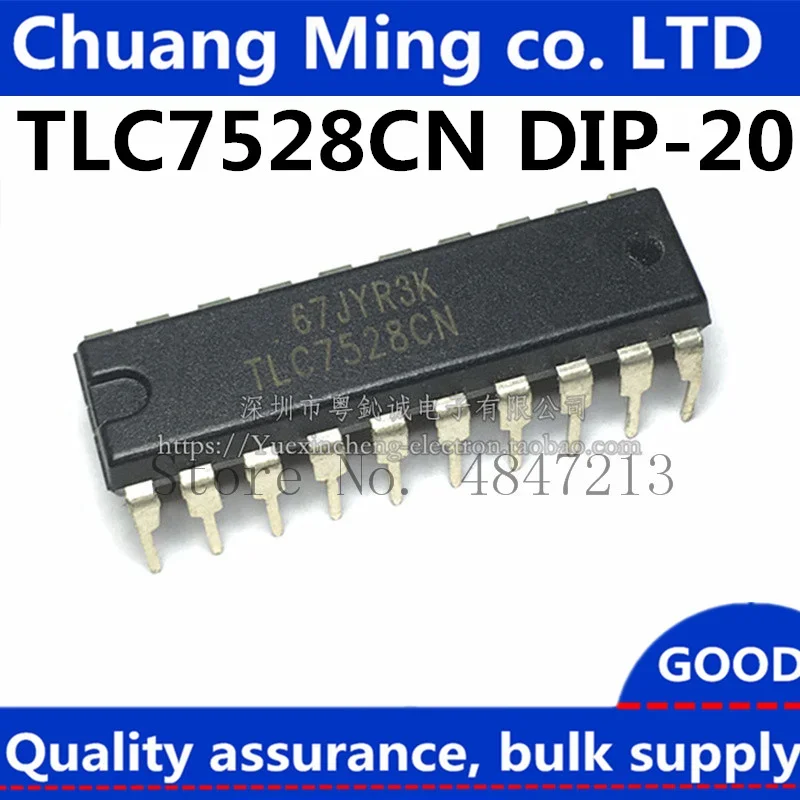 Free Shipping 20pcs/lots TLC7528 TLC7528CN dip-20 dual-channel 8-bit digital-to-digital converter In Stock