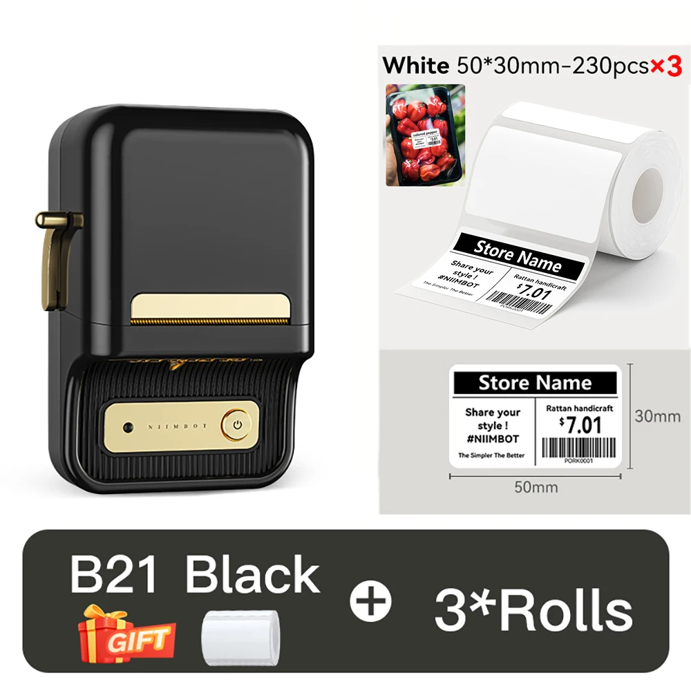 NiiMbot B21 B21 PRO Bluetooth zelfklevende labelprinters Mini thermische printer Draadloze barcodelabelmaker voor kantoorkleding