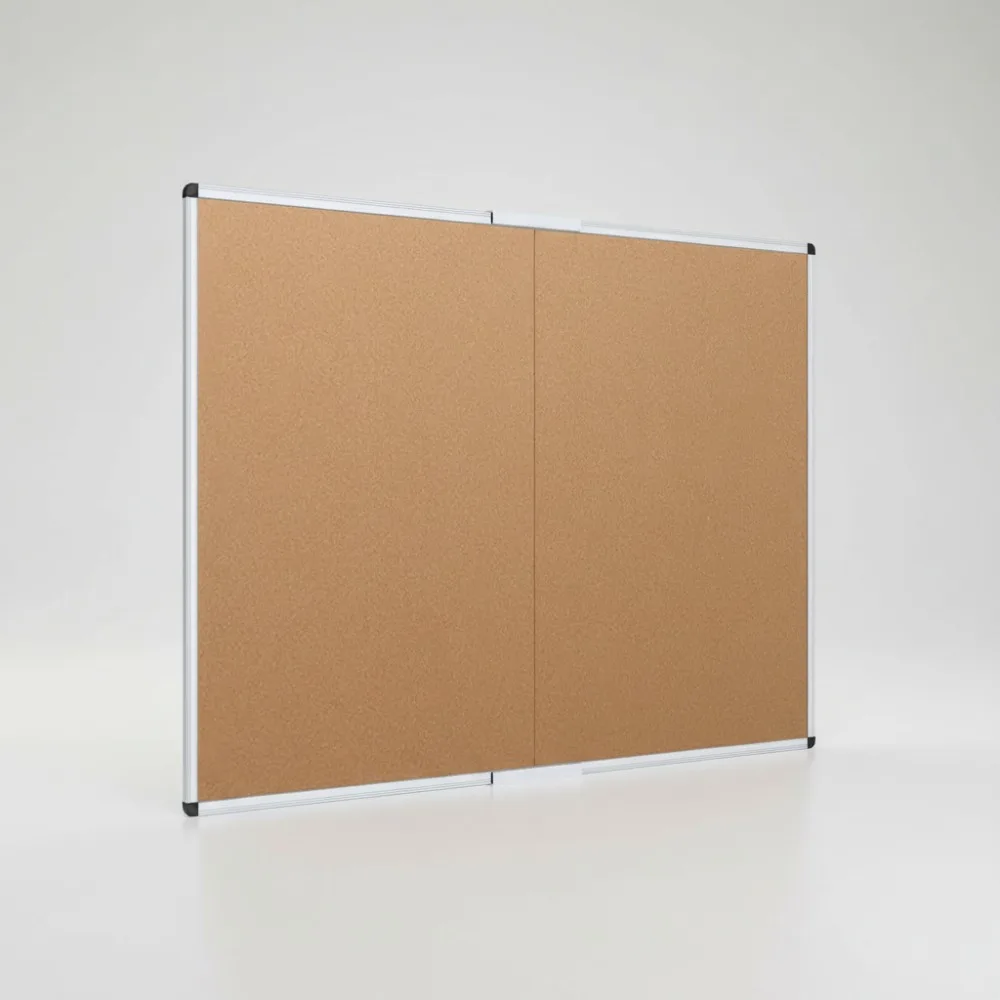 Foldable Cork Bulletin Board 48x36 Inches Silver Frame Office Home Noticeboard Pin Board