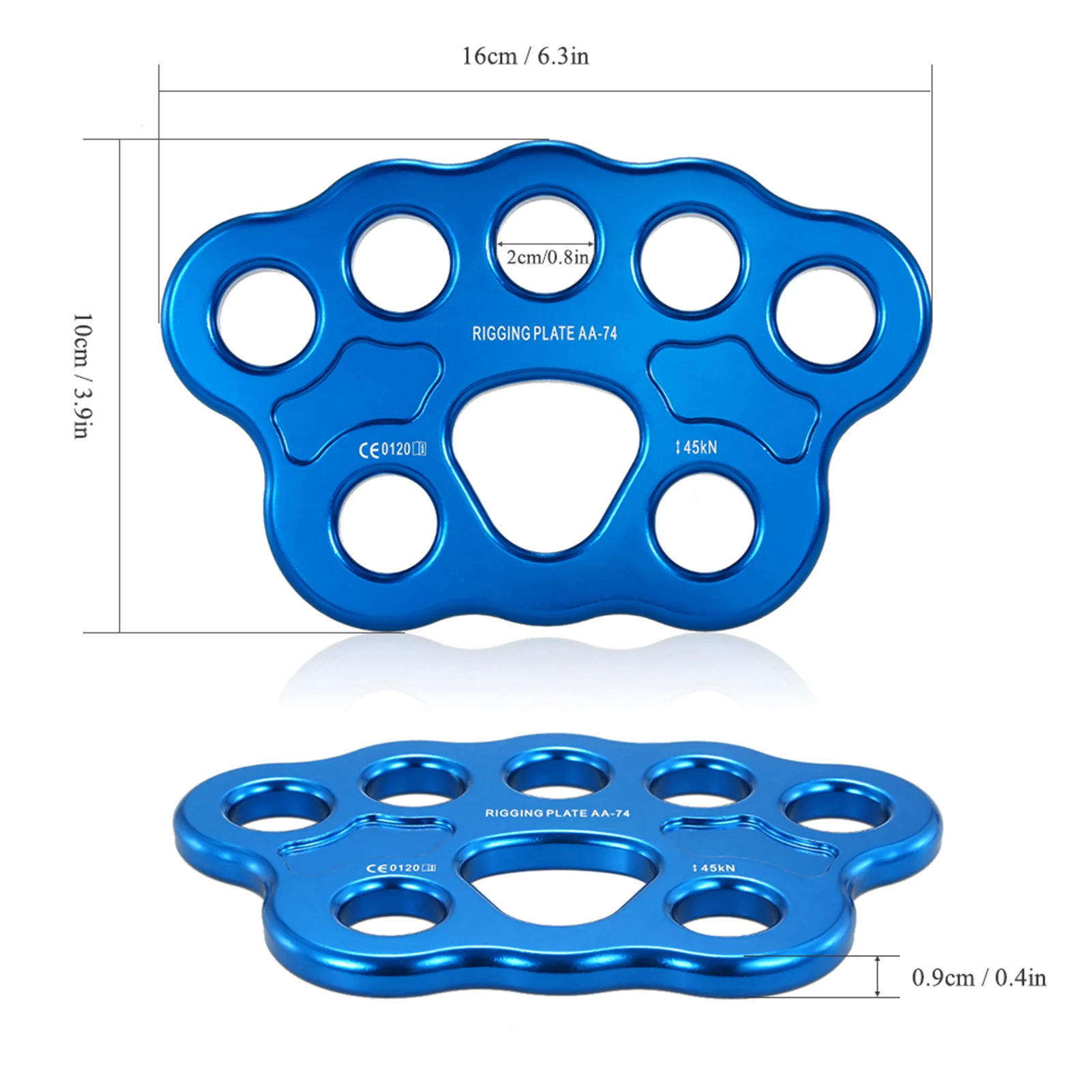 8‑Hole 45KN Heavy Duty Paw Anchor Load‑Bearing Distribution Plate,High Strength Aluminum Alloy Rigging Plate for Climbing Rescue - view 5