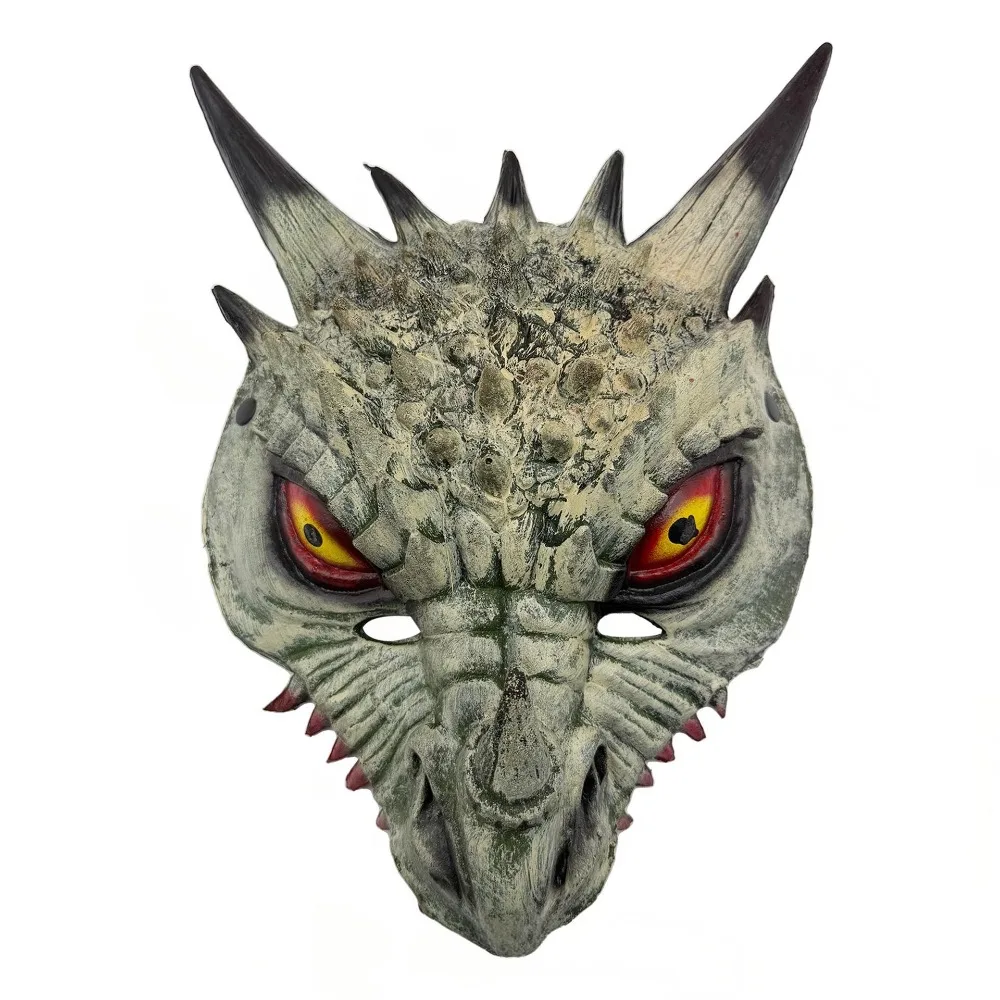 New Spike Dinosaur Mask Role-Play Head Wear Movie-Inspired Costume Dragon's Head Mask for Festival Party Halloween Carnaval Mask