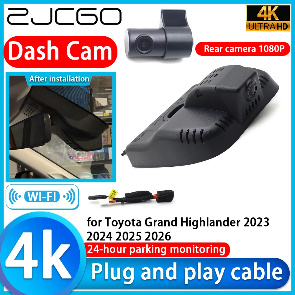 

for Toyota Grand Highlander 2023 2024 2025 2026 4K DVR Dash Cam Car Camera 2160P Sony Lens 24h Monitor Video Recorder Recording