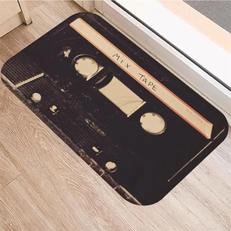 Bath Mat Non-slip Bathroom Toilet Carpet Kitchen Soft Floor Mat 3D Cassette Music Tape Doormat Entrance Rugs Home Decoration