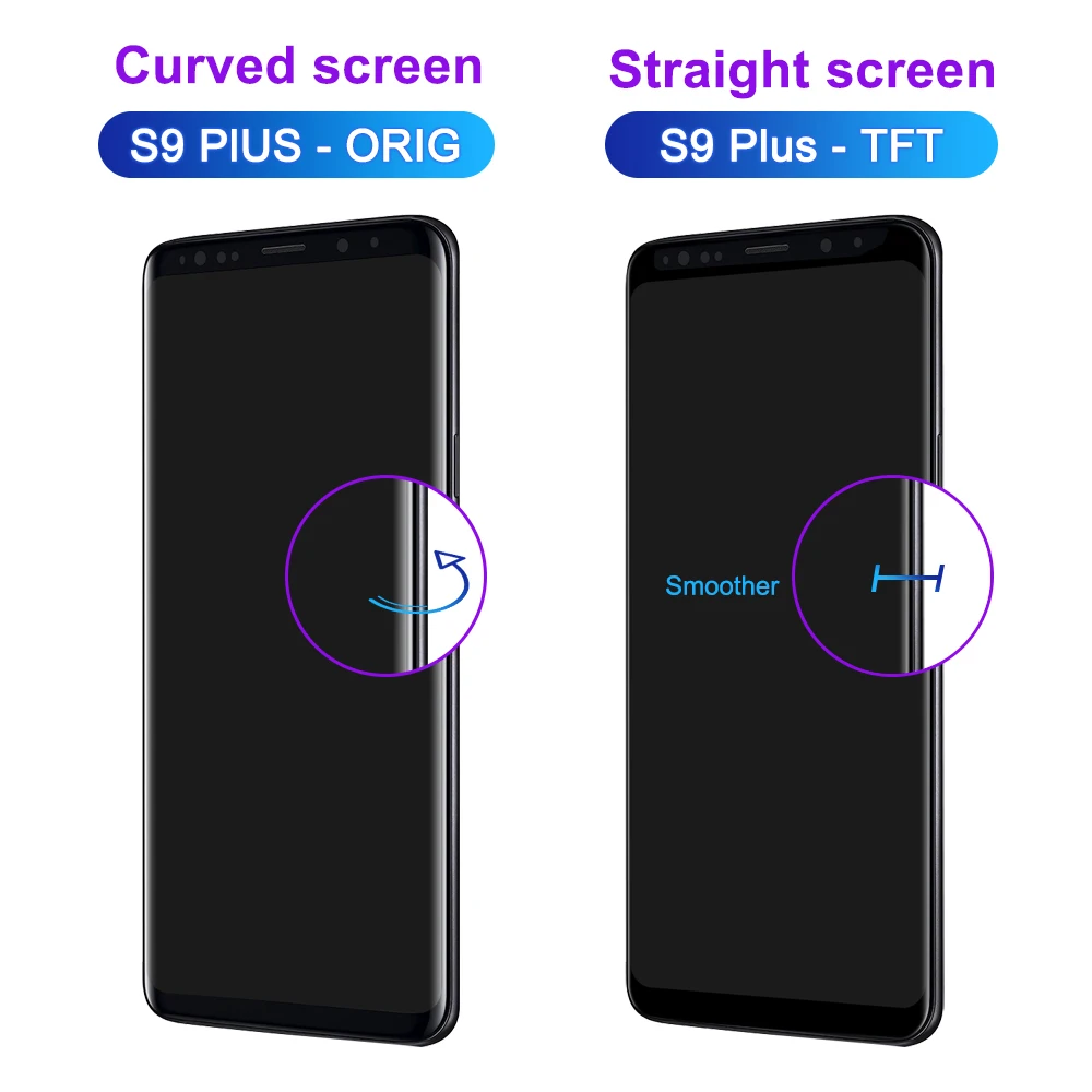 100% Tested New TFT For Samsung S9 Plus G965 G965F G965U LCD Display Touch Screen With Frame For Galaxy S9+ Display Replacement