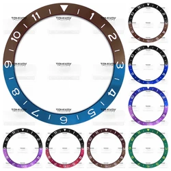 38MM Black brown purple green Aluminum slanted bezel Fit for SKX007 Sekio GMT Men's Mechanical Watch
