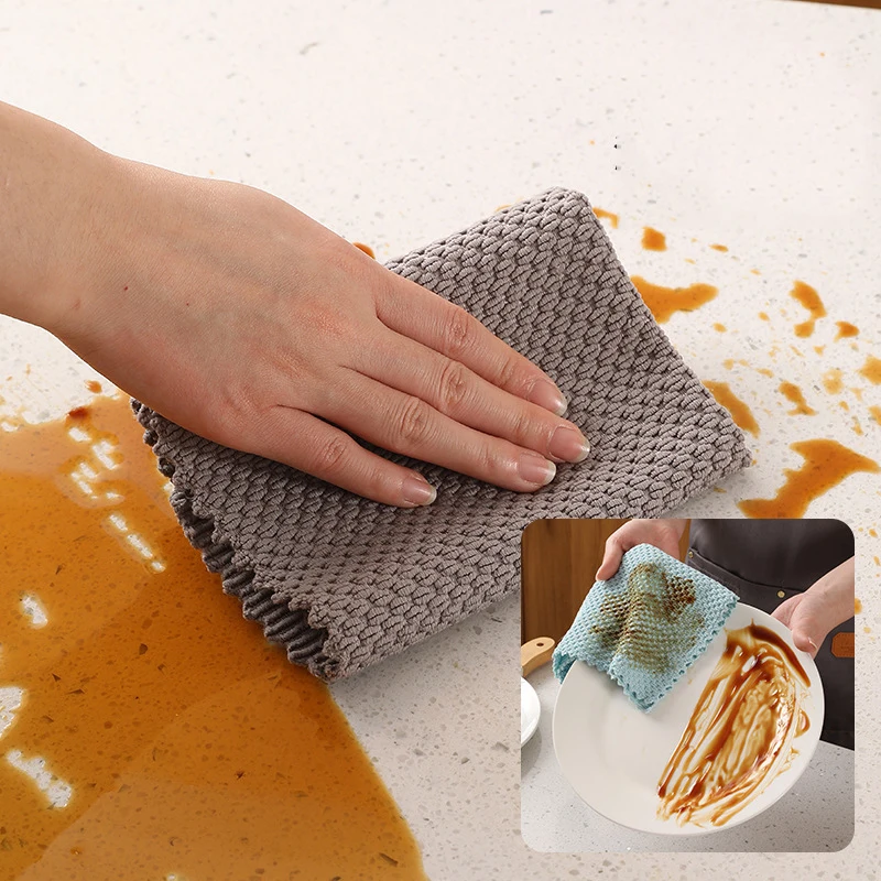 منشفة تنظيف المطبخ الترا ستوكات حبوب البن الجاكار سوبر ماصة متعددة الوظائف طبق منزلي القماش خرقة #5
