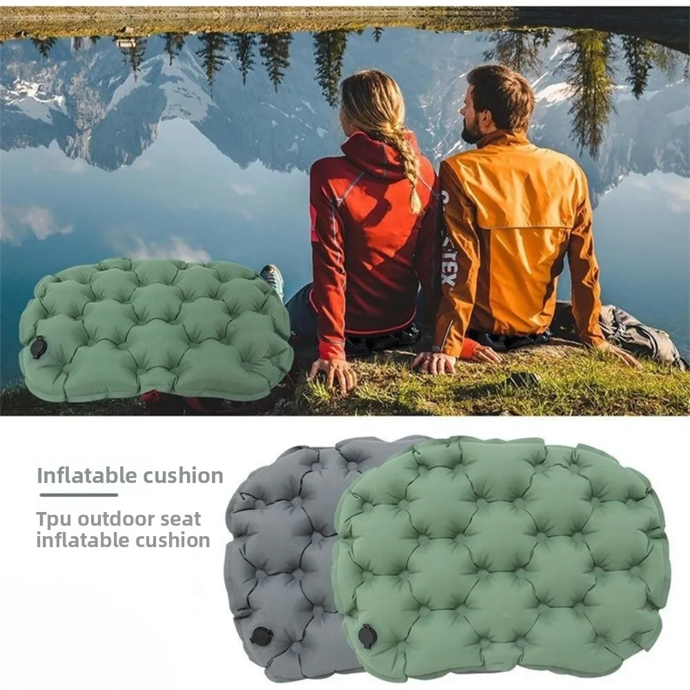 Outdoor Inflatable Moisture Proof Seat Cushion,Portable Foldable Single Camping Butt Pad,Office Chair Seat Mat for Hiking Picnic