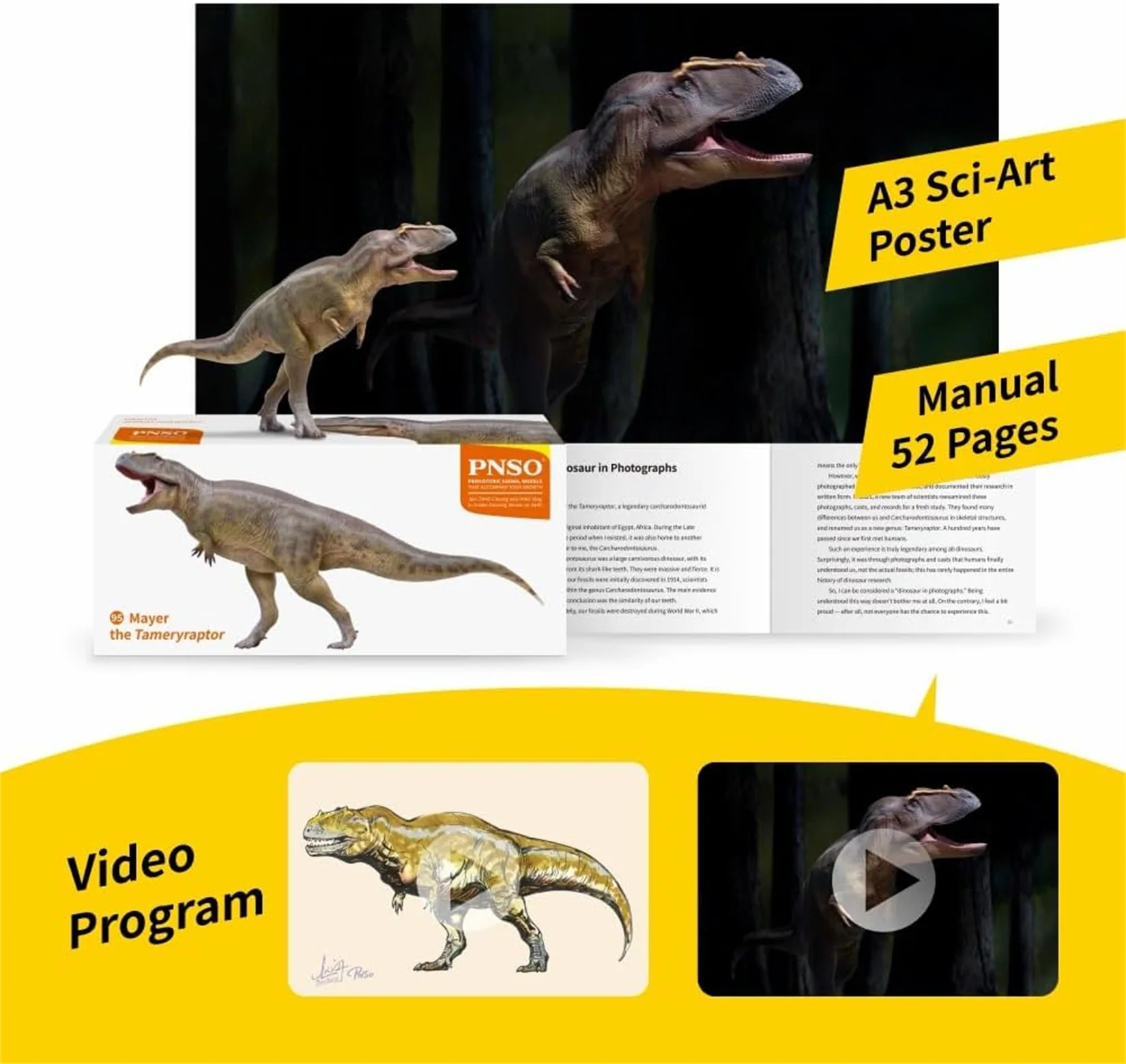 PNSO Tameryraptor 95 modelo adulto Animal prehistórico dinosaurio coleccionista figura arte científico decoración niños juguetes educativos regalo