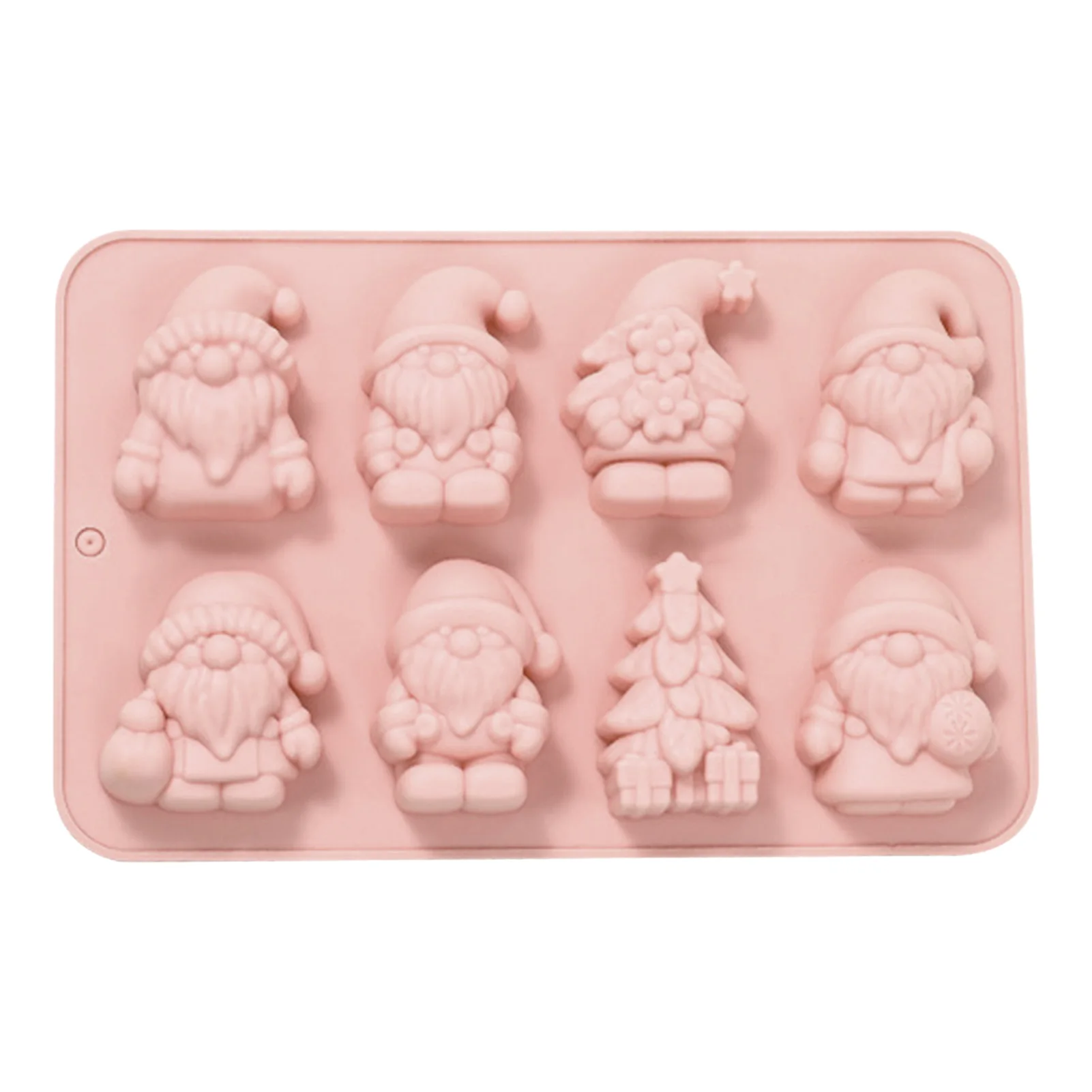 Christmas Silicone Mold for Xmas Chocolate Decor 8 Cavity Baking Mould Santa Snowflake Tree Gingerbread Food Grade Baking Mould