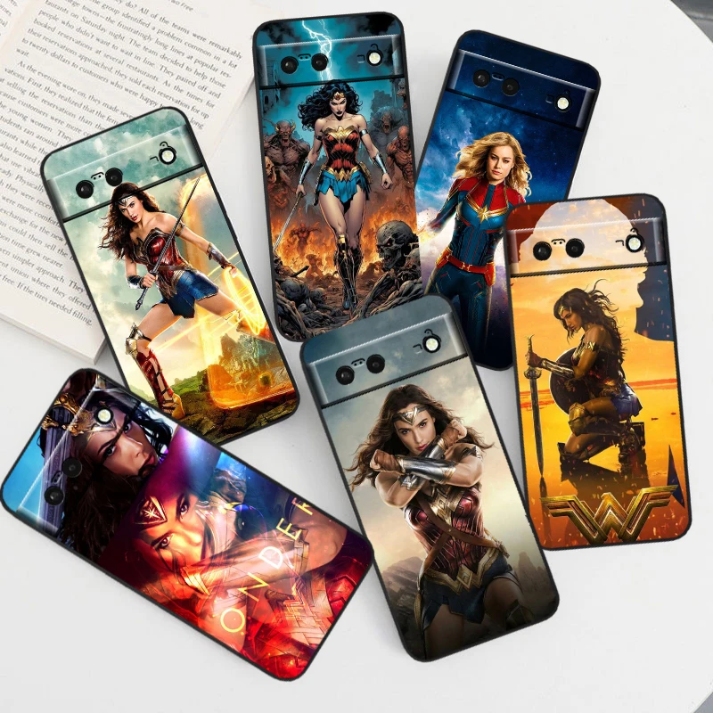 W-Wonders Woman Brave Anime For Google Pixel 9 8 7A 7 6A 6 5A 5 4 4A XL 5G Black Silicon Shockproof Shell TPU Phone Case