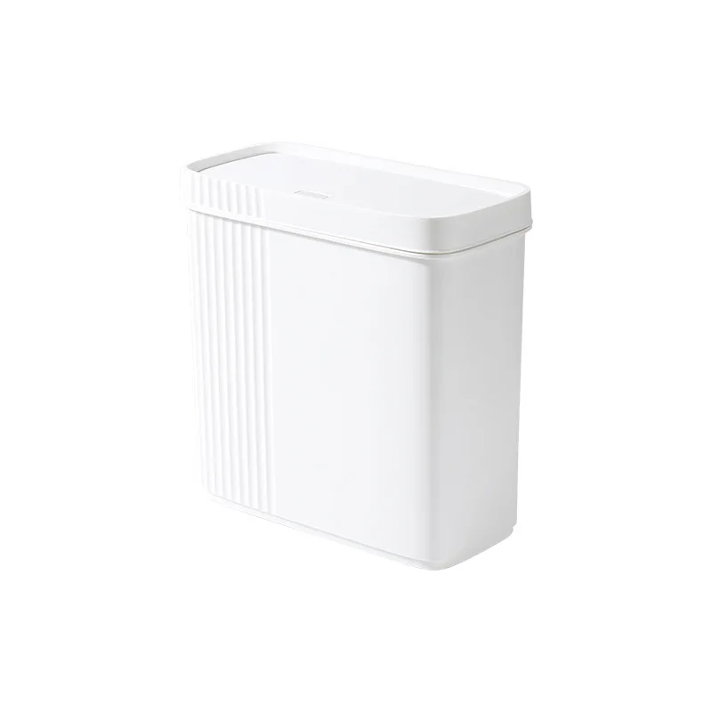 Narrow Trash Can with Toilet Brush Set, Bathroom Waste Bin, Kitchen Garbage Bucket, Household Cleaning Tools, New