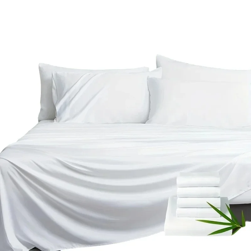 

Летняя охлаждающая простыня 2026 года, белая, из лиоцелла, влагоотводящая, шелковистая, плоская простыня для дома, отеля, свадьбы, размер King, 274*259*1 шт.